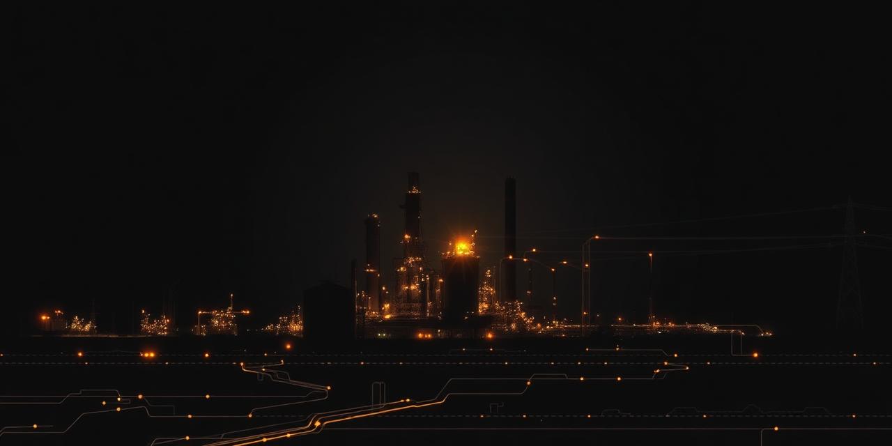 Energy refinery at night